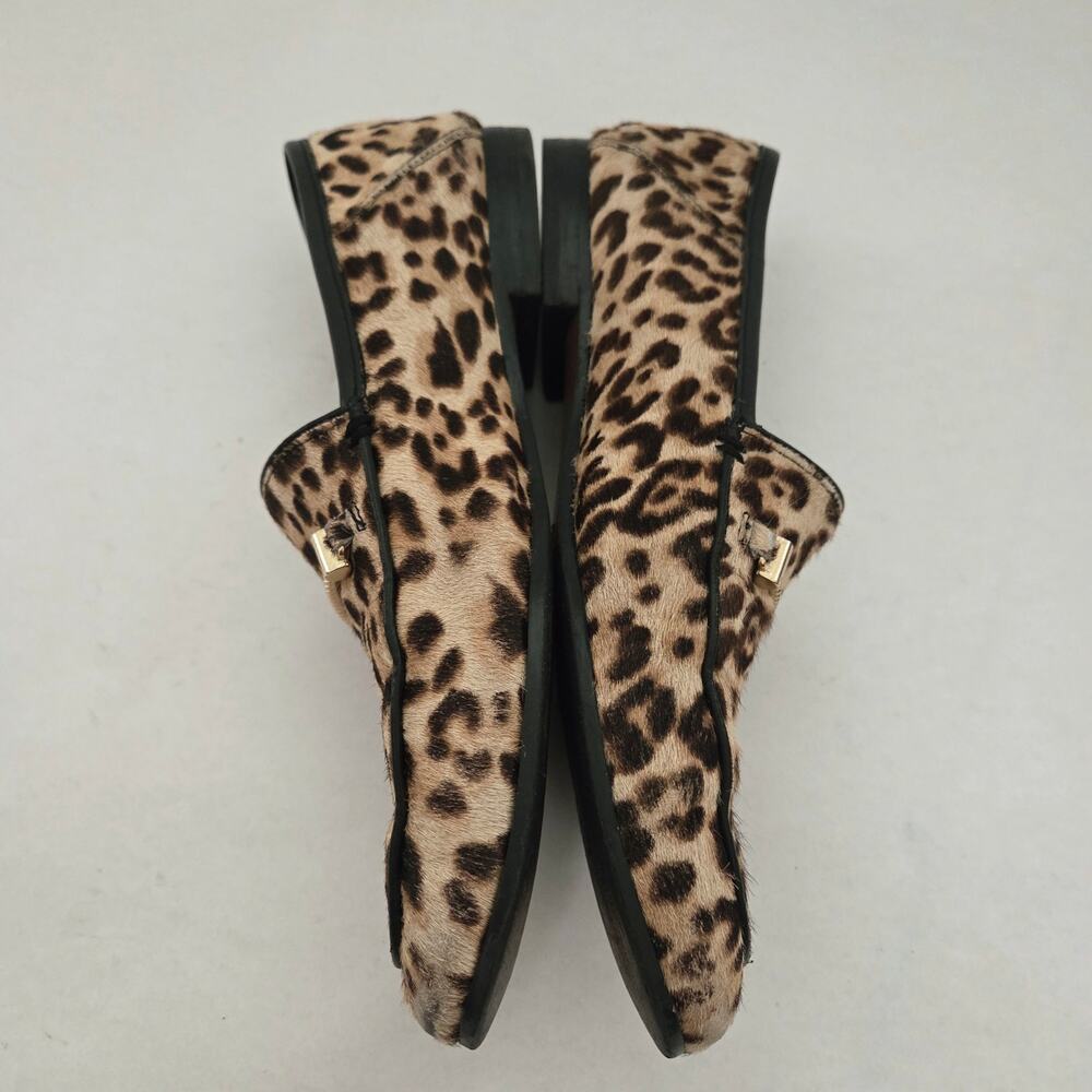 Sam Edelman Lior Leather Calf Hair Leopard Print Bridle Loafers Sz 8.5 Academia - Picture 3 of 11